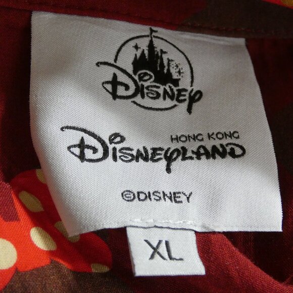 Disneyland Shirt Size XL Hong Kong Maroon Red Matching FAMILY Vacation Tops NWT - Picture 2 of 10